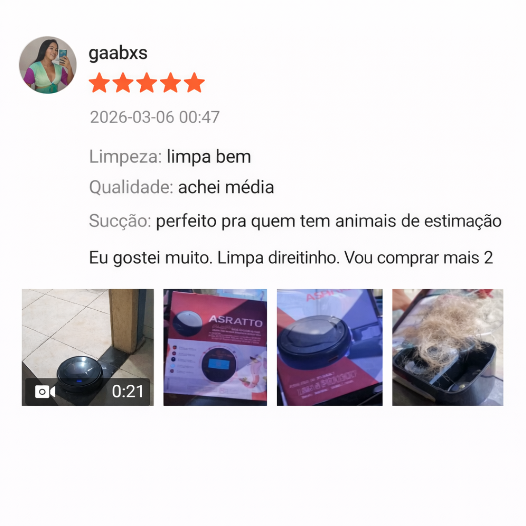 Outro comentário positivo sobre o robô aspirador